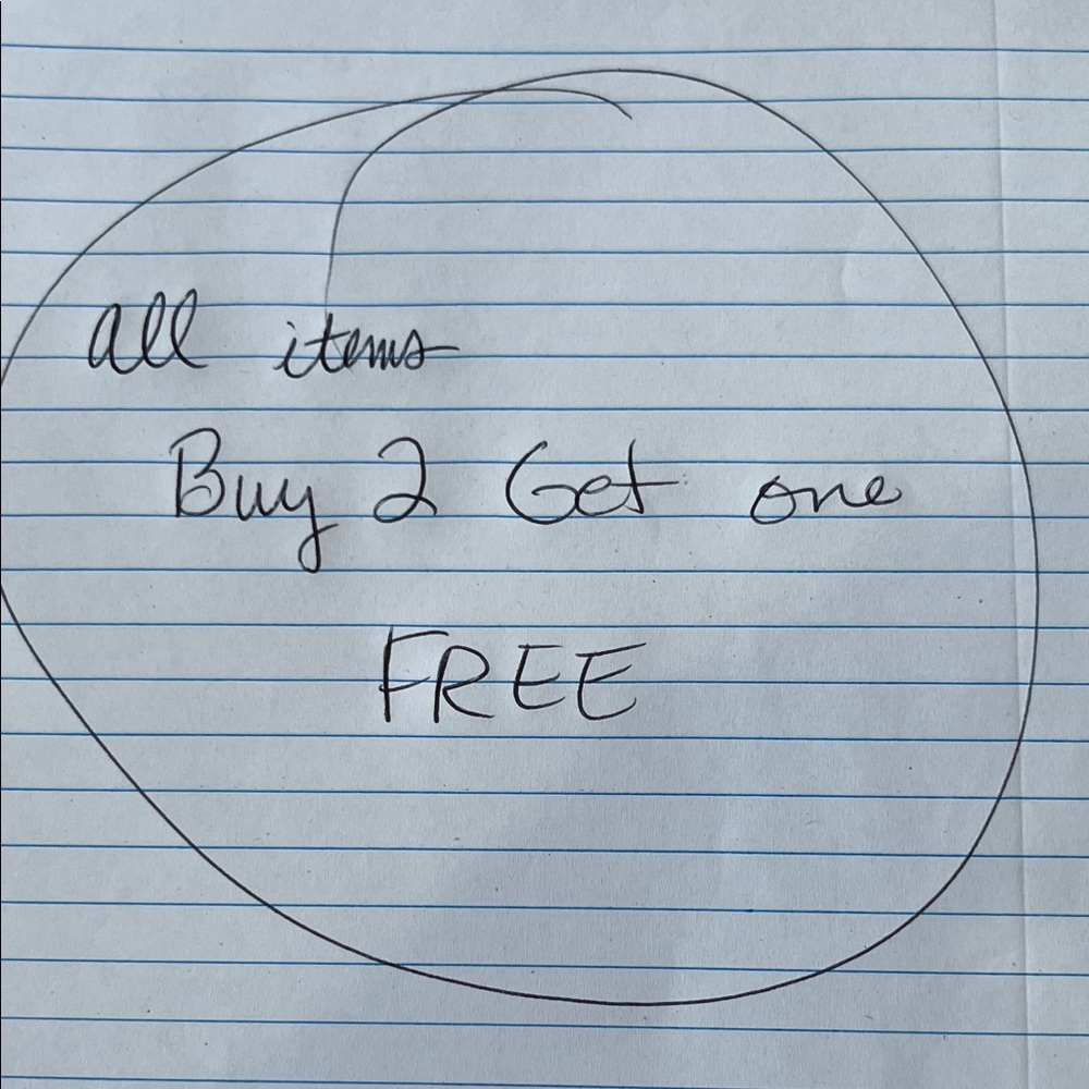 Buy 2 Get 1 Free Offer.  Yaaaa!!!